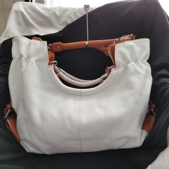 Vincenzo Handbags - # B8,727 Vincenzo White Brown Shoulder Bag Tote
